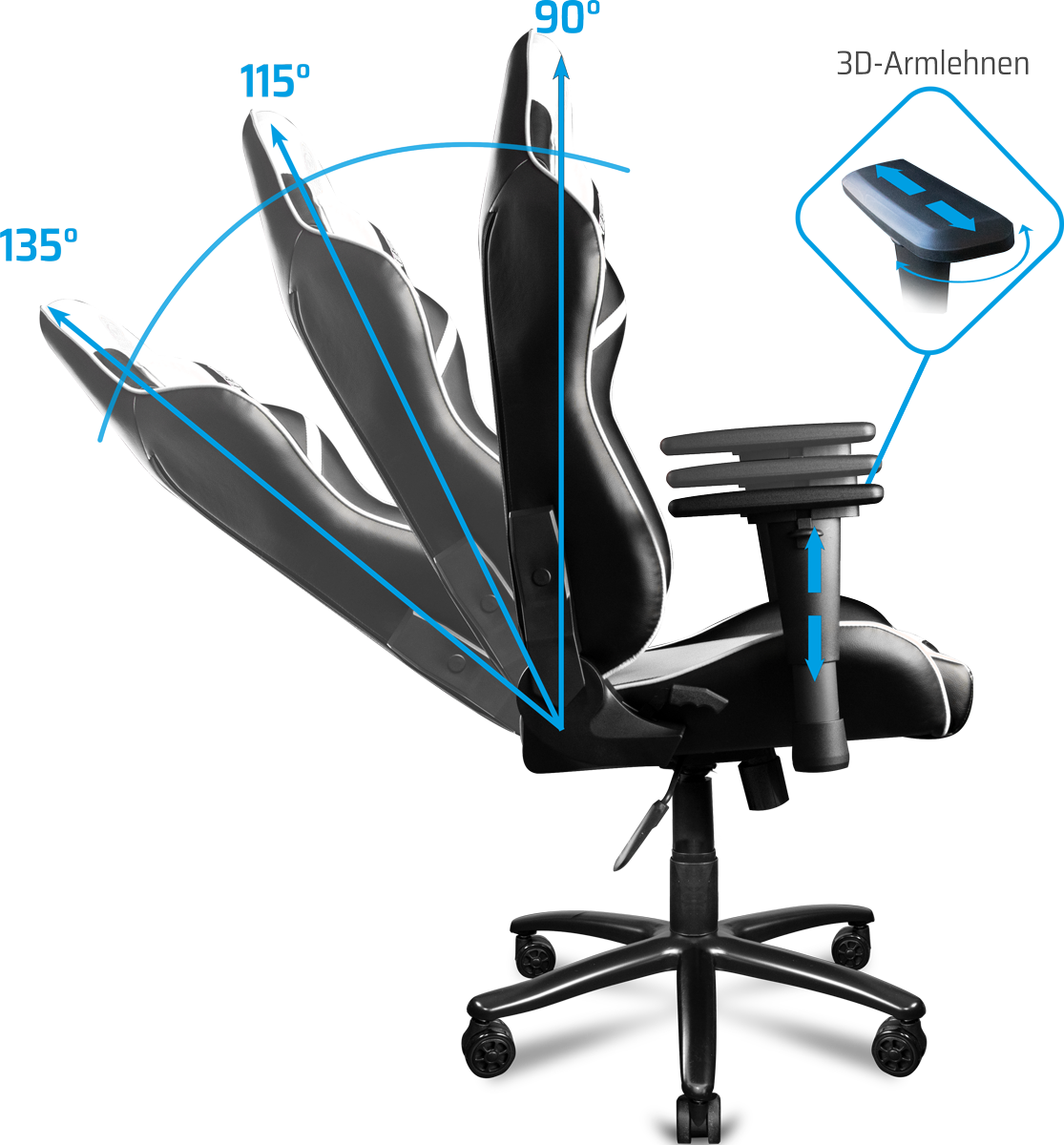 ONE GAMING Chair Pro SNOW V2 Gaming Stuhl, Bild 4 (19.07.2024)