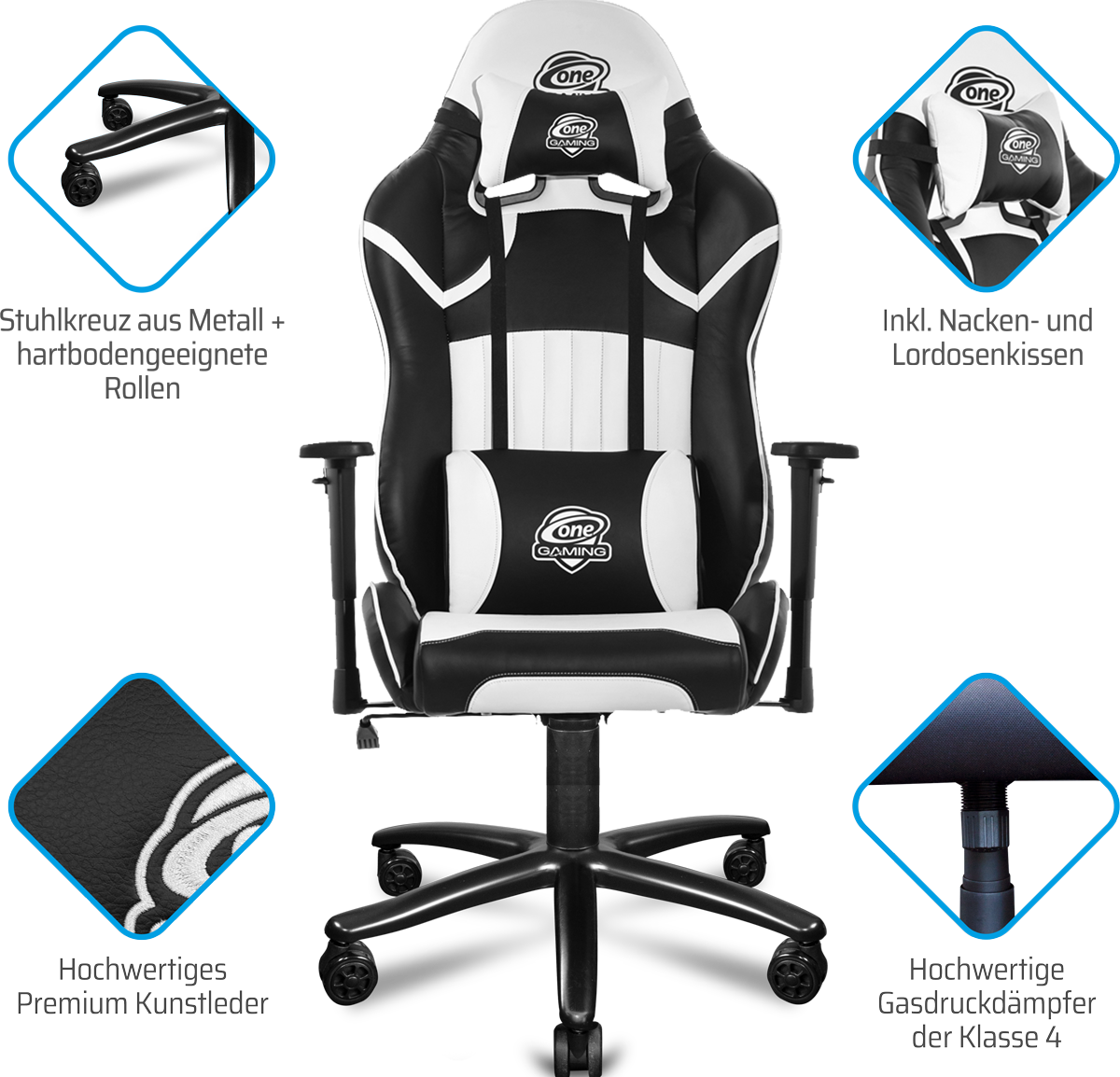 ONE GAMING Chair Pro SNOW V2 Gaming Stuhl, Bild 2 (18.07.2024)