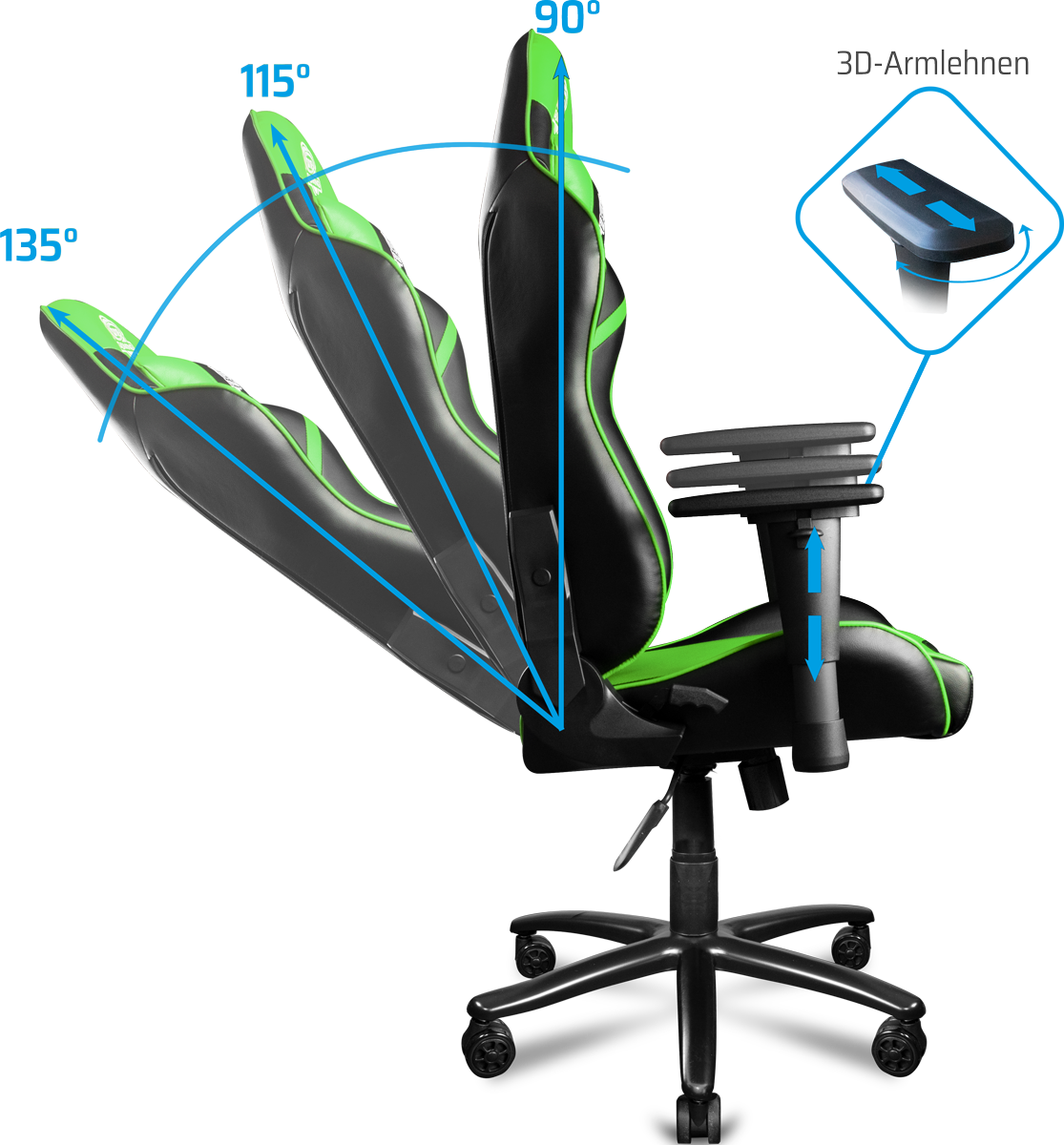 ONE GAMING Chair Pro Green Gaming Stuhl, Bild 4 (19.07.2024)