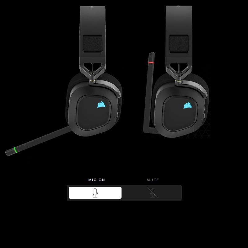 Gaming Headset CORSAIR HS80 RGB Wireless / OMNIDIREKTIONALES MIKROFON IN BROADCAST-QUALITÄT