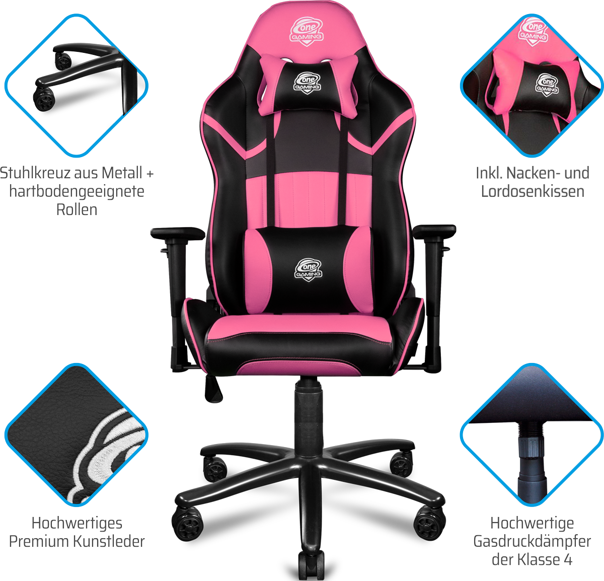 ONE GAMING Chair Pro Pink Gaming Stuhl, Bild 2 (18.07.2024)