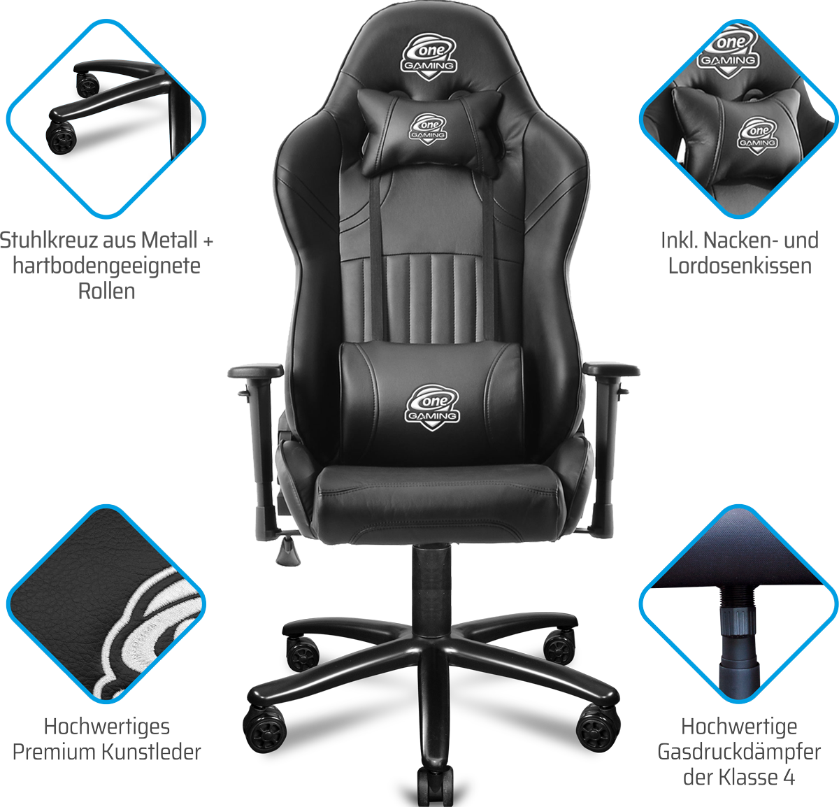 ONE GAMING Chair Pro BLACK V2 Gaming Stuhl, Bild 2 (18.07.2024)