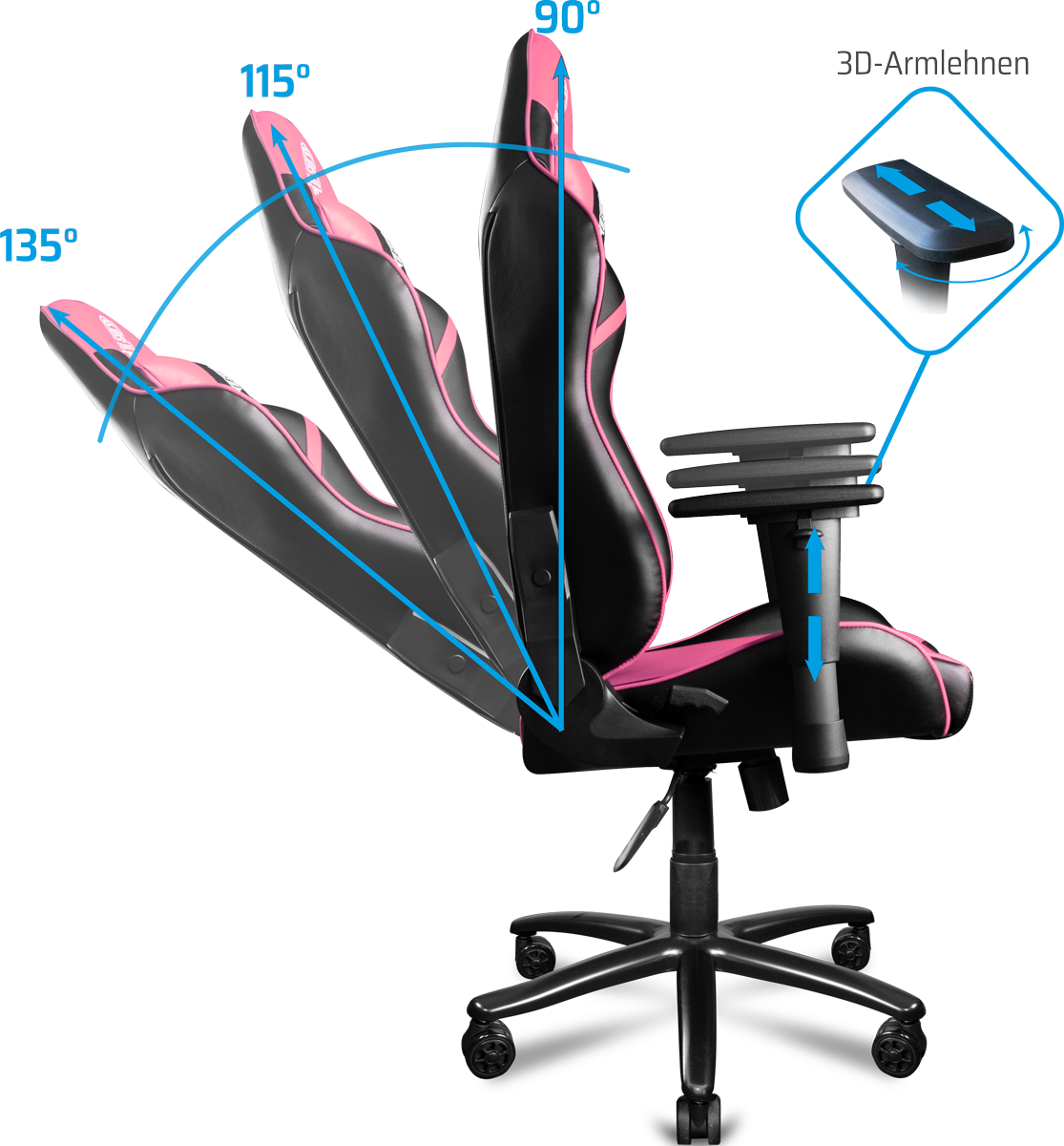 ONE GAMING Chair Pro Pink Gaming Stuhl, Bild 4 (19.07.2024)