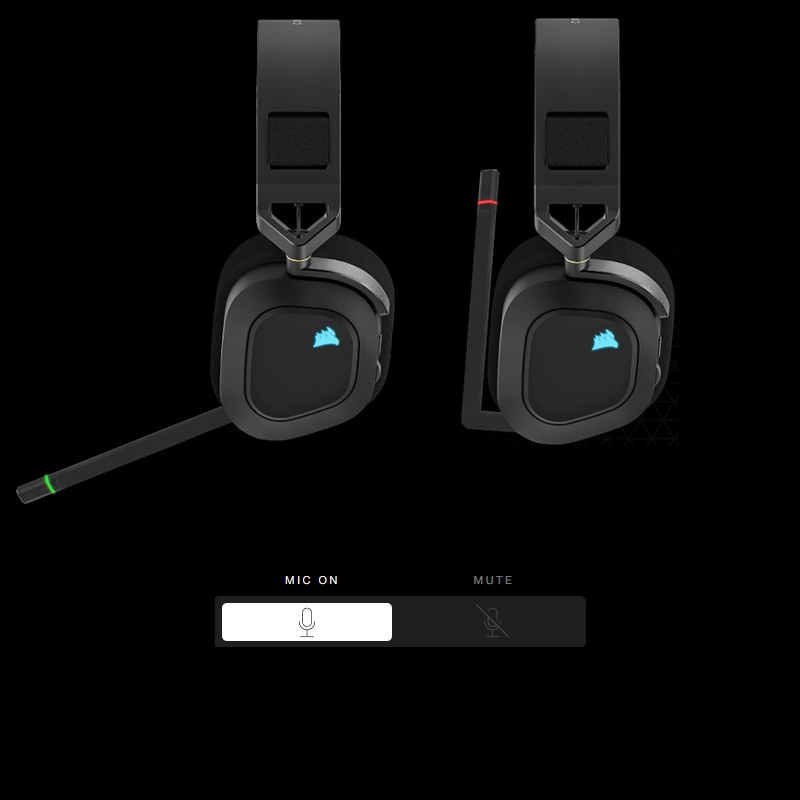 Gaming Headset CORSAIR HS80 RGB Wireless / OMNIDIREKTIONALES MIKROFON IN BROADCAST-QUALITÄT